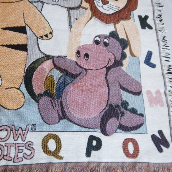 1996 Goodwin Weavers Pillow Buddies Kids Tapestry Throw Blanket Nursery Animals - Picture 14 of 16